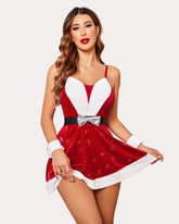 Velvet Snowflake Sequin Santa Dress Set
