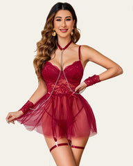 Lace Underwire Babydoll Set