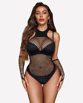 Fishnet Rhinestone Bodysuit