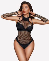 Fishnet Rhinestone Bodysuit