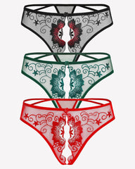FBriefs Embroidered Thongs Panties