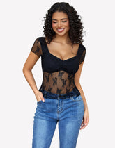 Lace Mesh Short Sleeve FShirt
