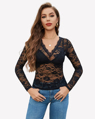 Mesh Sheer FLace Shirt