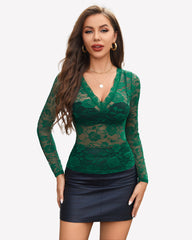 Mesh Sheer FLace Shirt