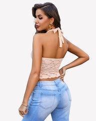 V Neck Halter Top Tank Tops