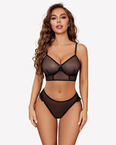 Mesh Bralette And Panty Sets Outfits
