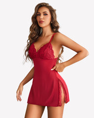 Strap Chemise Side Slit Sleepwear