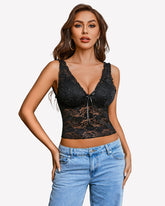 Lace Tops Mesh Crop Tank Tops