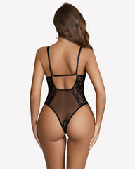 Lace Bodysuit Side Lace-up Boudoir Outfits