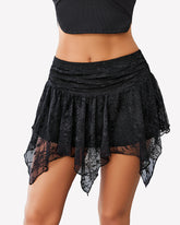 Y2k Layered Asymmetrical Short Skirt