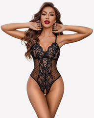 One Piece Front Strap Teddy Bodysuit