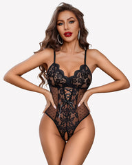 One Piece Front Strap Teddy Bodysuit