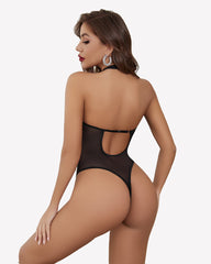 Mesh Sheer Emboroidered Bodysuit