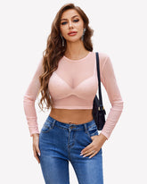 Rhinestone Mesh See Through Crop Top
