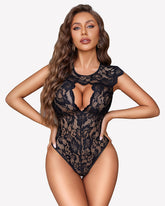 Short Sleeve Lace Bodysuits Tops