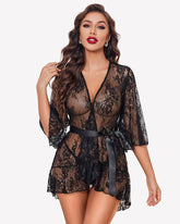 Lace Robes Babydoll Lingerie Dress