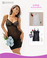 2 Packs Backless Lace-Up Mini Dresses