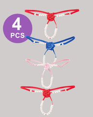 Pearl Rose See-Through  Thong Panty Set