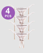 Crotchless Pearl Pendant Thong Panty Set
