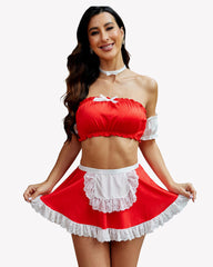 Contrast Lace Maid Set (5Pcs)