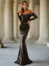 Off Shoulder Sequin Prom Dress