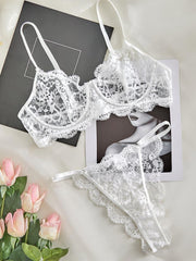 Lace See Through Lingerie Set