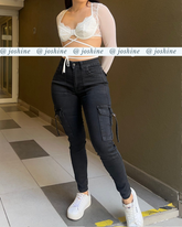 Light Blue Skinny Cargo Jeans