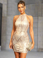 Sleeveless Sequin Bodycon Cocktail Dress