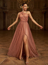 One Shoulder Cutout A-line Split Bridesmaid Dress MCB0939