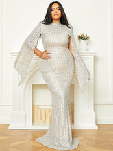 Plus Mermaid Sequin Evening Dress