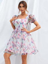 A Line Mini White Printed Casual Dress