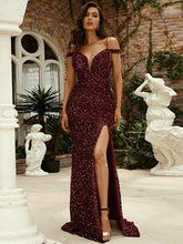 Spaghetti Strap Burgundy Prom Dress