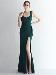 Square Neck Sleevelss Solid Folds Cocktail Dress