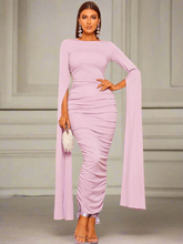 Long Sleeve Sheath Maxi Sequin Prom Dress