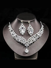 Inlay Pear Cut Stone Necklace Earring Set MRL1725