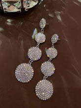 Needle Stone Geometric Circle S925 Silver Drop Earrings