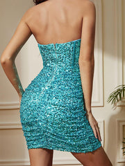 Strapless Sequin Corset Mini Party Dress