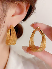 Personalized Metal Geometric Large Earrings