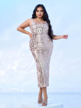 Plus Square Neck Split Cocktail Dress PRD50152