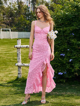 Pink Lace Asymmetrical Floral Sweet Dress