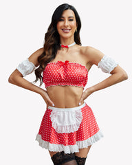 Contrast Lace Maid Set (5Pcs)