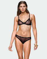 Sheer Tulle Demi Bra Panty Set
