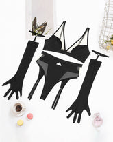 Exotic Gloves Mesh Lingerie Sets