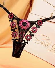 Low Waist Triangle Lace Thong Panties