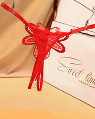 Pearl Crotchless Thong Panties