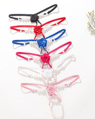 Pearl Rose See-Through  Thong Panties