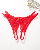 Lace Bows Open-Cut Panties