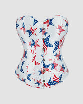 1960s 14 Bone Cotton Five-Pointed Star Corset