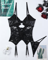 Flash Gradient Laser Cross Tie Waist Lingerie Sets