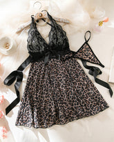 Leopard Lace Halter V Nightdress